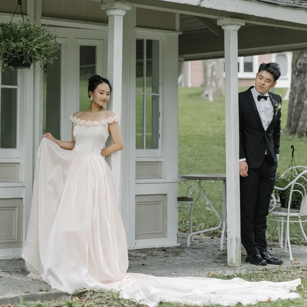 HOLD| Satin wedding dress (size0-6) - Picture 4 of 12